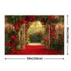 Valentine's Day Party Background with Romantic Rose Garden and Candles