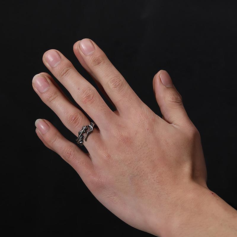 Кольцо с узором в виде ретро-ветви виноградной лозы для мужчин, ювелирные изделия, подарок, открытые креативные аксессуары для указательного пальца