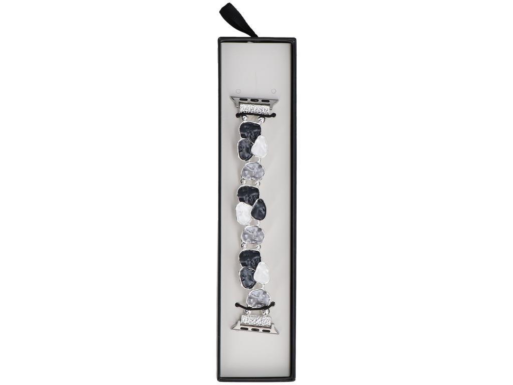 New GlacierX Gleam Ruffle Stretch Bracelet Charcoal Pearl for Apple Watch 38/40/41mm Black