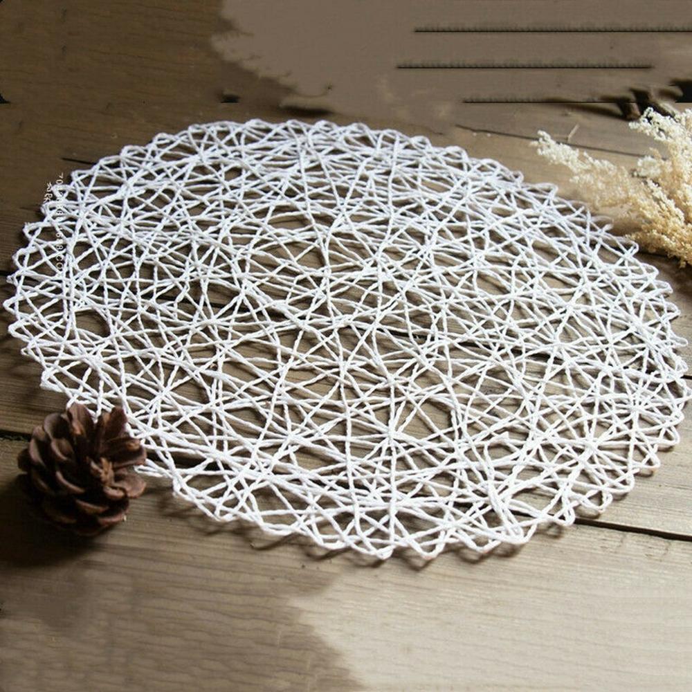 38cm Rural Woven Dining Mat Kitchen Dinnerware Cup Pads Placemat Coaster