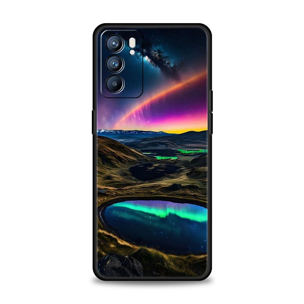 Красивая чехол с северным сиянием для Oppo Reno8 Reno7 Reno6 Pro A54 5G Find X6 X5 A53 A52 A9 A15 A95 A17 A16 A57 A31