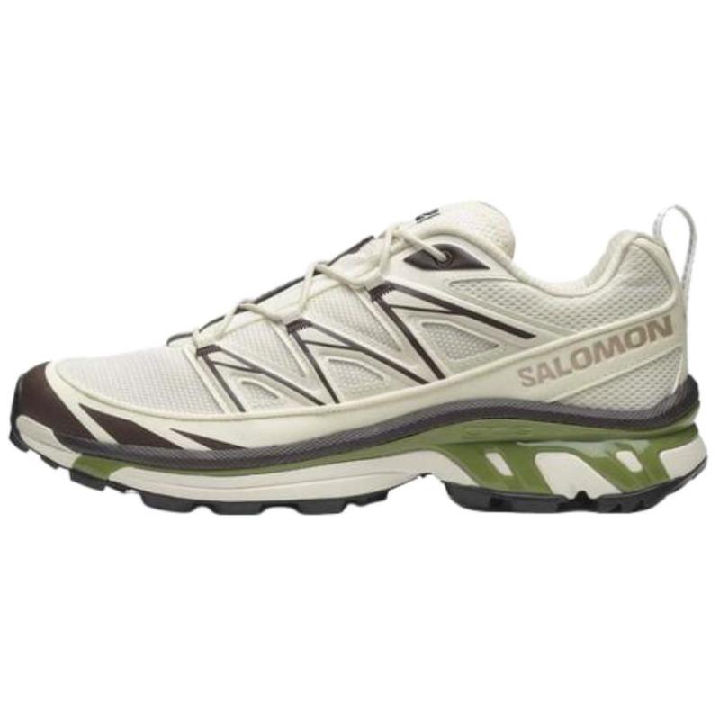 SALOMON Кроссовки для бега на длинные дистанции XT 6 с амортизацией, износостойкие, низкие, унисекс, бежево-зеленые, 478085