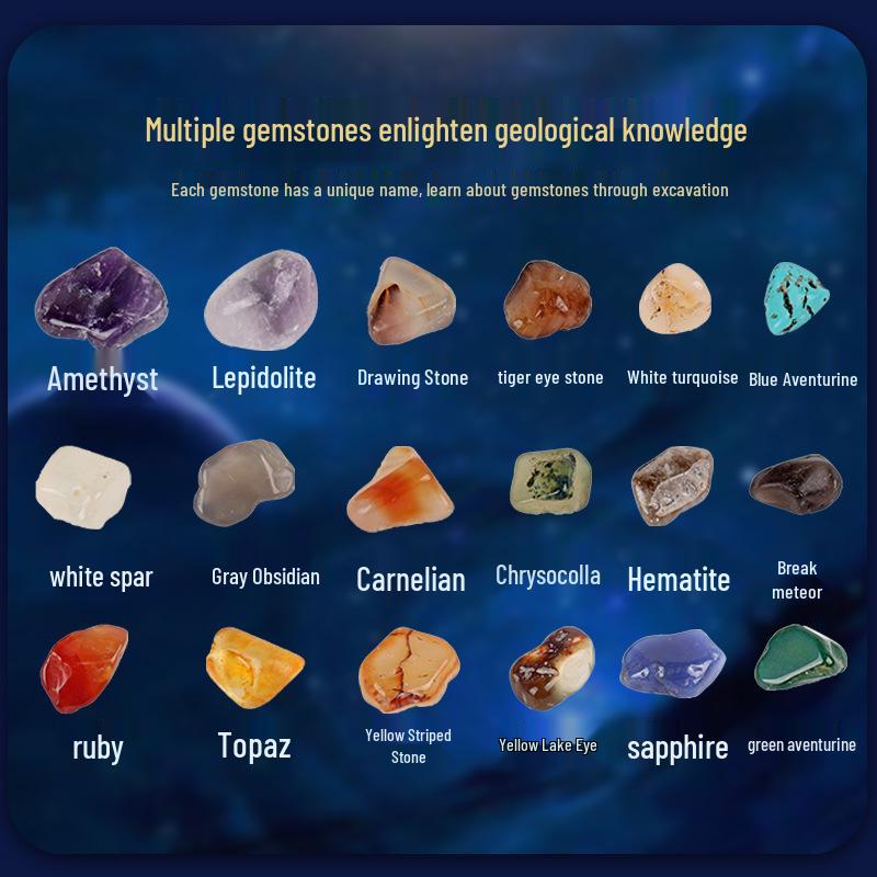 Детский набор для раскопок «Солнечная система»: Образовательный квест с восемью планетами-шарами и драгоценными камнями