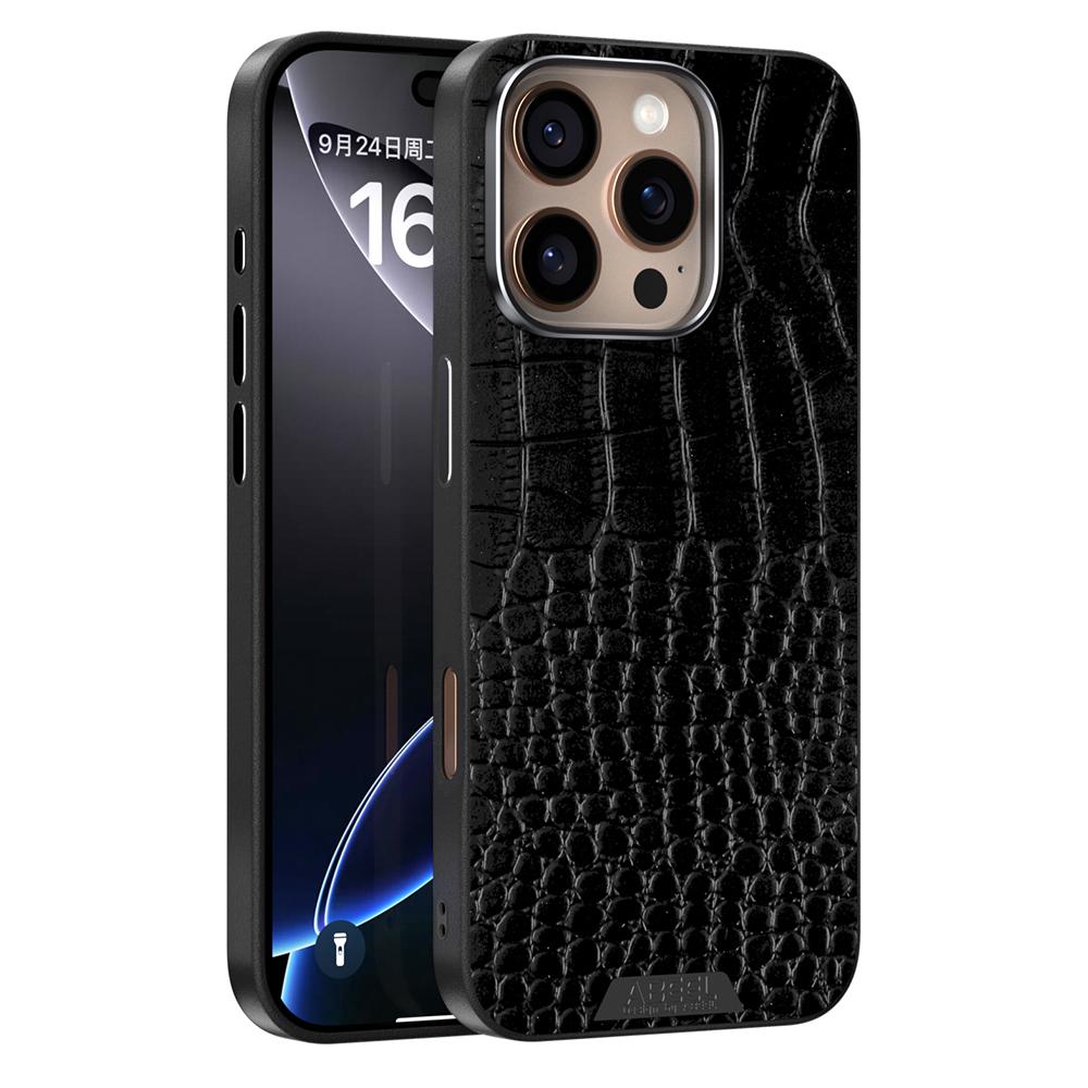 ABEEL For iPhone 16 Pro Max Case Compatible with MagSafe Crocodile Texture Micro-Embossing Back Cover