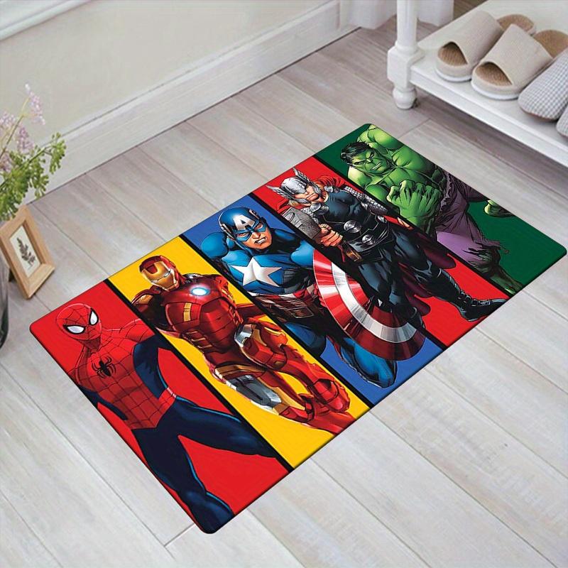 1 шт. Коврик для пола Marvel Мстители Супергерои, Нескользящий коврик, Дизайн с персонажами мультфильмов, Мягкий велюр, Декор для комнаты, Моющийся