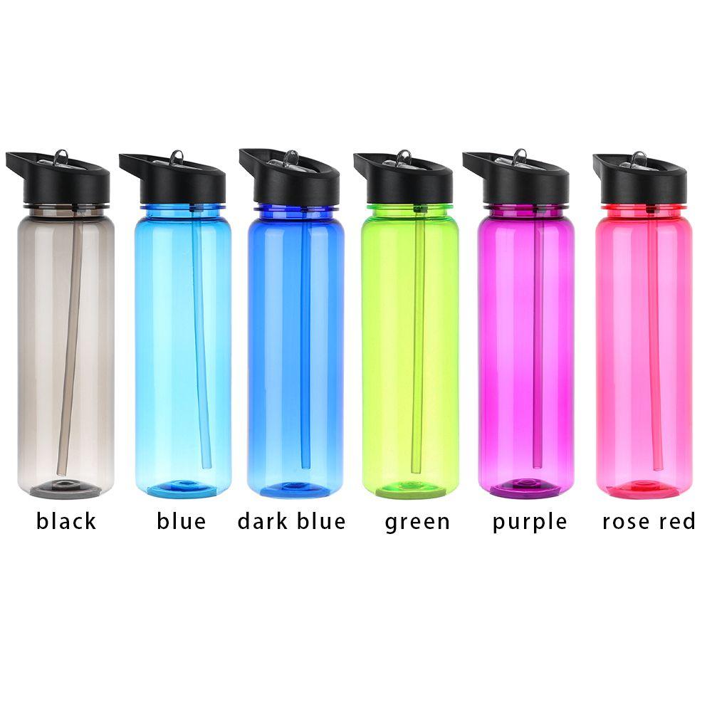 750ml Sport with Straw Leakproof Drinking Cup Food Degree Plastic Water Bottles Clear