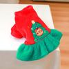 Pet Clothes Christmas New Year Autumn and Winter Velvet Warm Puppy Dog Clothing Medium and Small Dog Christmas Tree Bear Skirt