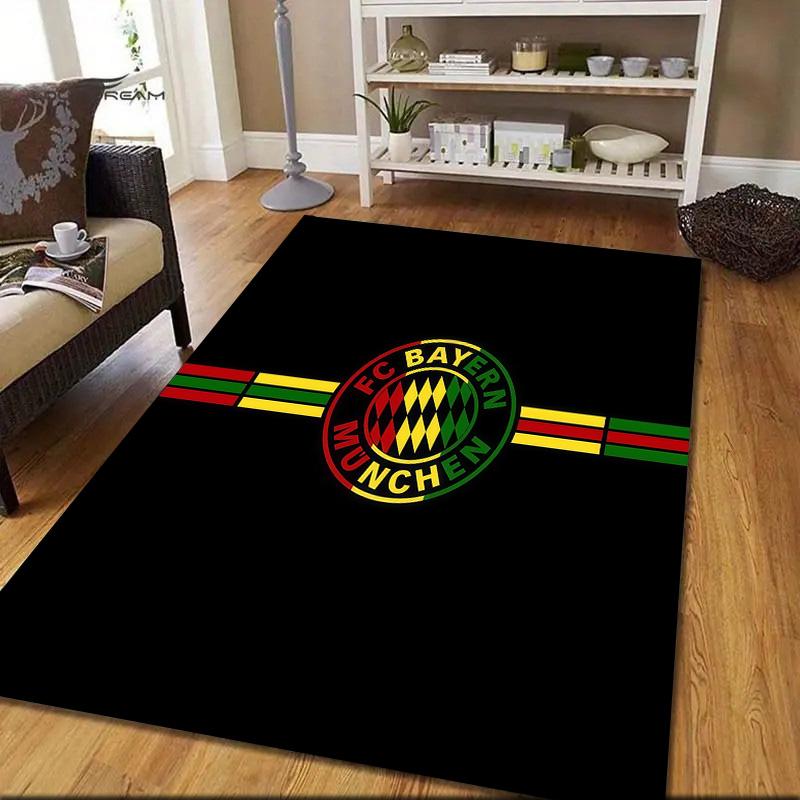 FC Bayern München2 Flannel Pattern Square Carpet,Area Rug,Carpet Rug for Living Room Bedroom Sofa Playroom Decor,Non-slip Floor Mat