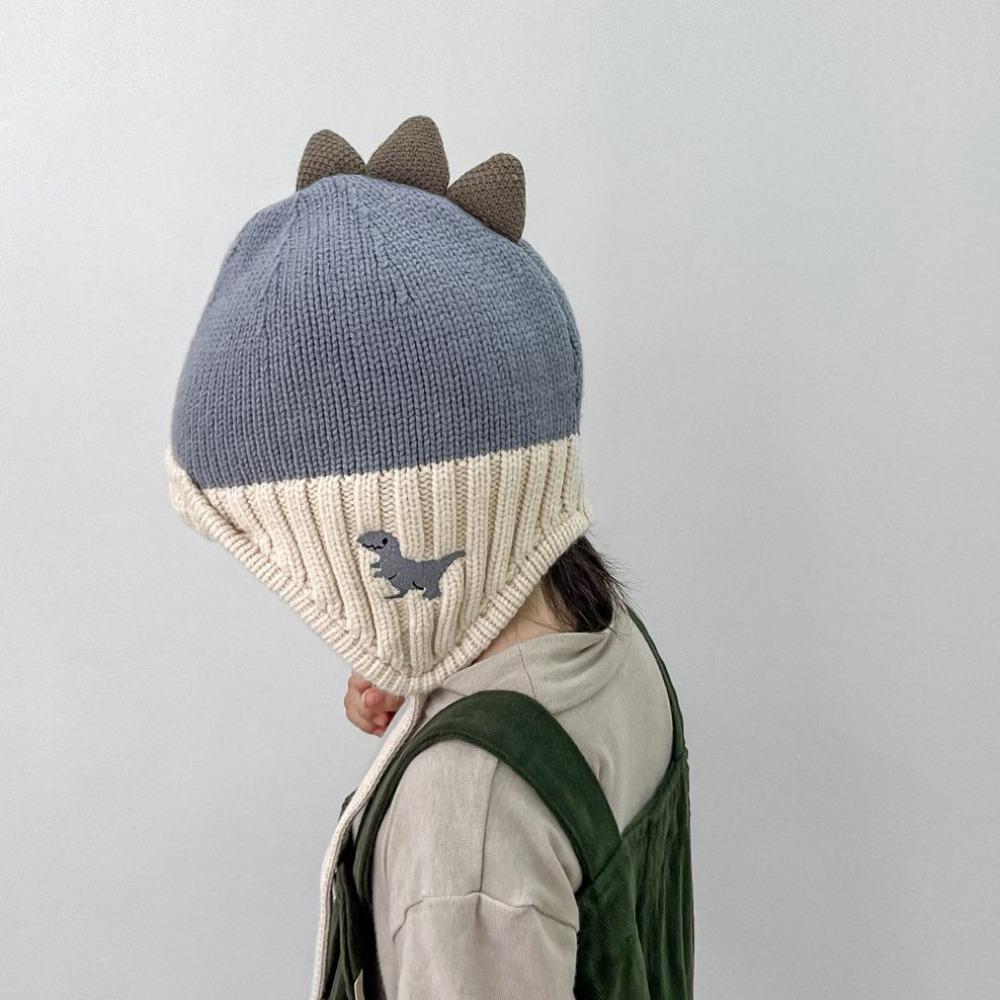 Knitted Ear Protection Cap Cartoon Dinosaurs Earflap Hats Fashion Children's Hats Autumn Winter