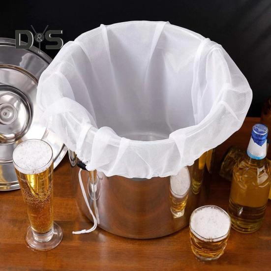 Большие фильтр-мешки для пивоварения. Мешок-сито с мелкой сеткой 250 микрон. Многоразовые сменные пакеты для пивоварения с регулируемым шнурком для зерна хмеля для домашнего пивоварения.