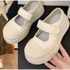 Новые туфли на платформе с круглым носком для женщин с большой головой, милые и уродливые на липучке