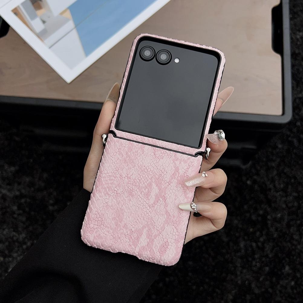 Однотонный чехол для телефона с рисунком под кожу, боковой крышкой, для Motorola Razr60 Ultra Razr 60 50 Ultra Moto Razr, Защитная крышка