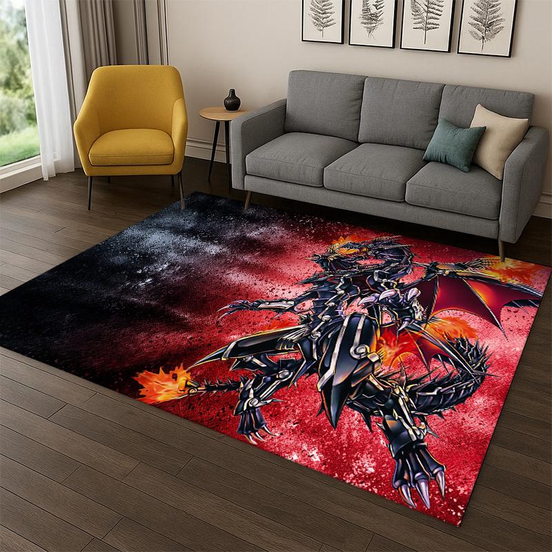 Yu-Gi-Oh Monster Card Cartoon Anime Carpet Rug for Bedroom Living Room Sofa Doormat Home Decor,Kid Game Area Rug Non-slip Gift