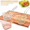Mini Square Fry Basket Metal French Fries Chips Holder with Handle Desk Food Presentation Mesh Basket Kitchen Accessories Tools