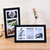 Wooden Photo Frame with 3 Openings Mat Home Office Wall Mount Horizontal