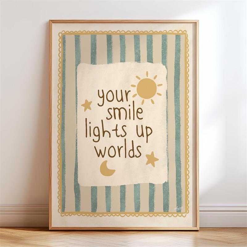 Bohemia Motivates Children's Nursery Canvas Posters Cute Animal Illustrations Wall Art Printed Pictures for Bedroom Home Decor