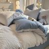 Simple Style Duvet Cover Set Bed Sheet Pillowcase Set Washed Cotton Bedding Set Full Queen King Size Bed Linens