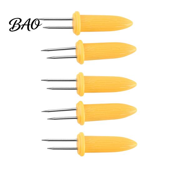 Stainless Steel Corn Holders Holders, Heat Resistant Shaped Handles, Double Barbecue Utensils for Needle Skewers Set Outdoor Camping And Home