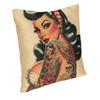 Old School Tattoo Pin - Up Home Sofa Car Cushion Cover Pillowcase Up Girl Up Woman Cute Up Beauty Up Retro Up Inked Up Tattoo Up