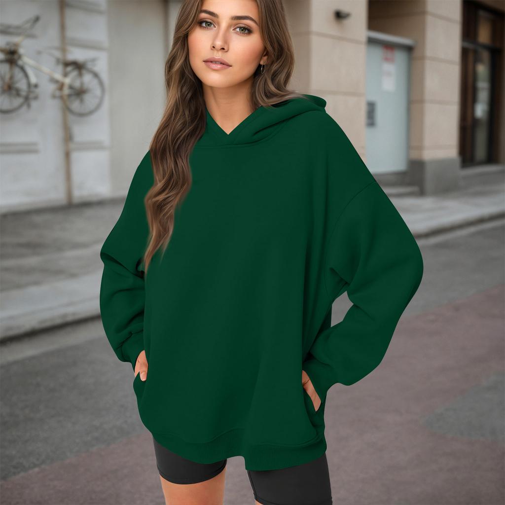 Женские худи оверсайз, повседневные удобные топы, осенние модные наряды, милая одежда с карманами