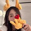 Cute Thumb Design Headbands Plush Headband Washing Face Use Hair Hoop for Costume Party Decoration