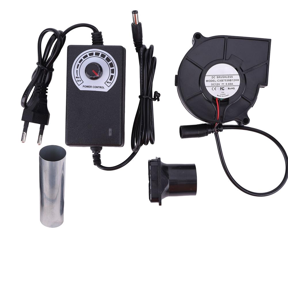 Воздуходувка для барбекю 6000 об/мин с регулятором скорости, DC 12 В, вентилятор для барбекю, воздуходувка, вентилятор для кемпинговой печи, кухонные вентиляторы