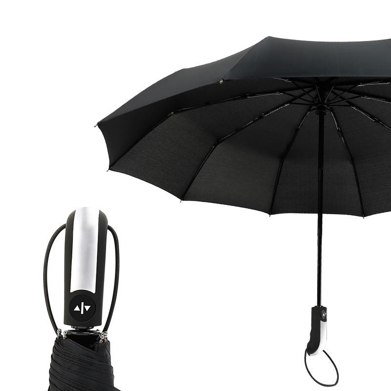 Wind Resistant Fully-Automatic Umbrella Rain Women For Men 3Folding