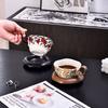 Ретро стиль Новый китайский стиль Чашки для кофе и блюдца с гранатом Послеполуденный чай Завтрак Чашки для молока Универсальные керамические чашки для подарка