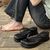 Outer Wear Holiday Thick-soled Flip-flops Shoes Women's French 2025 Summer and Autumn New Thick-soled Heel Cool Slippers