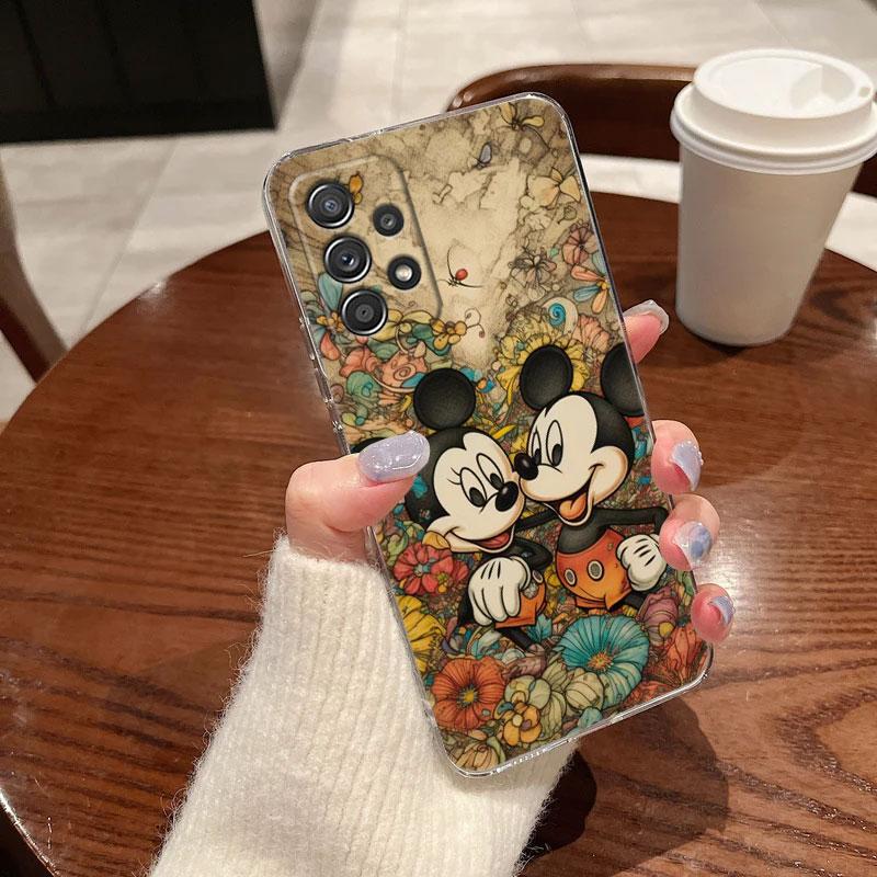 Прозрачный чехол Disney для Samsung Galaxy A57 A37 A56 A36 Чехлы A55 A54 A35 A26 A07 A17 A16 A06 A34 A15 Ударопрочный чехол Микки Маус