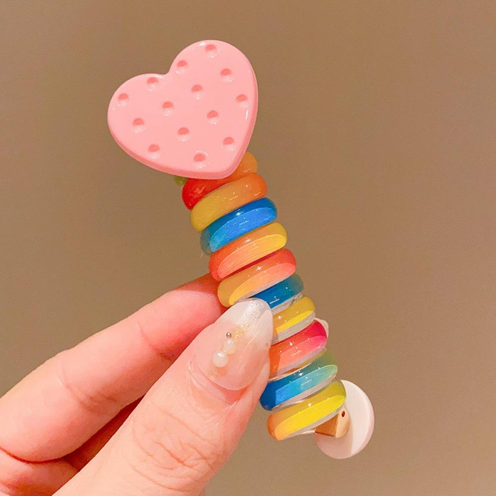 2 шт., эластичные резинки для девочек, детские телефонные резинки для волос, спиральные резинки для волос, веревка для волос, хвост, аксессуары для волос