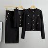 Spring Hollow Knitted Suits Elegant 3 Piece Dress Set Women Outwear Korea Fashion Sweater Dress Female