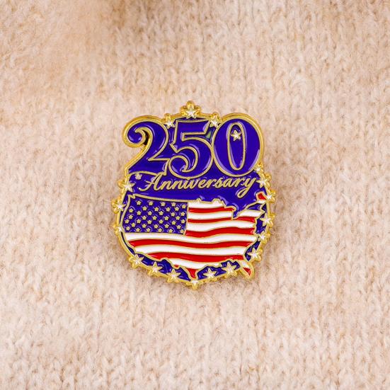 Памятный значок к 250-летию независимости США, Патриотическая булавка на лацкан с американским флагом, Металлическая брошь к 250-летию (Полусемисотлетию) для мужчин и женщин