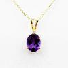 Amethyst Pendant Necklace February Birthstone Jewelry for Her, Purple Gemstone