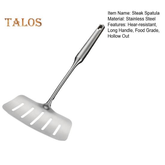 Лопатка для стейка Лопатка для рыбы Нержавеющая машина для переворачивания рыбы Устойчивая к высоким температурам полая ручка Эргономичная ручка Отверстие для подвешивания сервера для стейков Лопатка для приготовления пищи