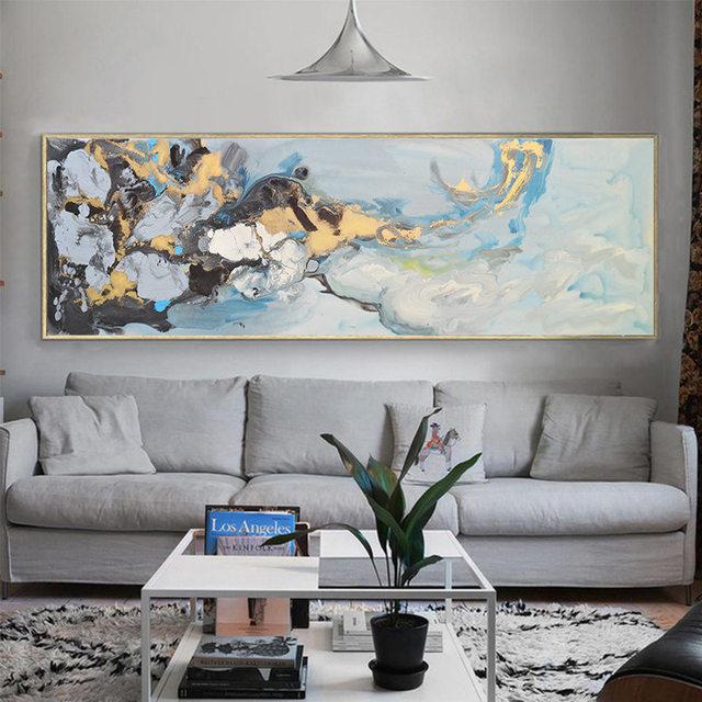 Абстрактная картина маслом с всплеском, печатная картина на холсте, большой размер, постер из золотой фольги, настенное искусство для гостиной, спальни, декор, Cuadros
