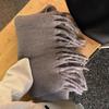 Women Winter Scarf Solid Color Thickened Warm Shawl Scarf with Tassel Design Cold Weather Fashion Accessories
