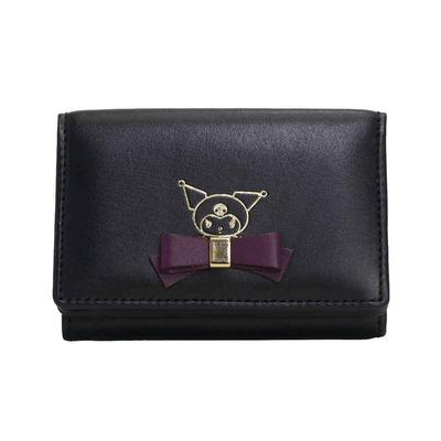 Кошелек Sanrio Trifold Wallet из натуральной кожи My Melody Kuromi 12191 [Sanrio] женский (Куроми Блэк)