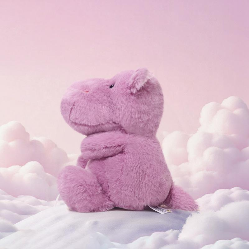 26CM Cute Purple Hippo Soft Plush Toy Stuffed Lavender Hippo Animal Doll Cartoon Plush Doll Home Decoration Birthday Kids Gift