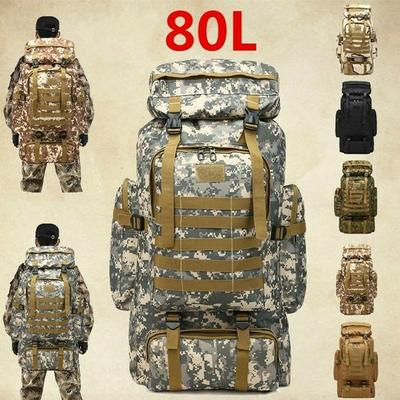 Камуфляжный рюкзак большой емкости 80 л, военная походная сумка, армейский рюкзак, уличные водонепроницаемые рюкзаки