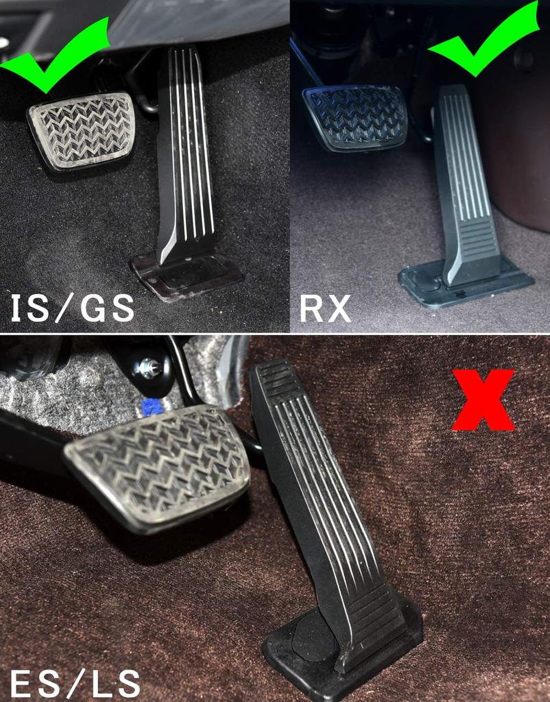 BOYOUS Aluminum Pedal Covers for Lexus IS RX and GS No Tools Features Lexus Logo Brake and Accelerator and Round Set of 2 [Latest Model] High-Quality