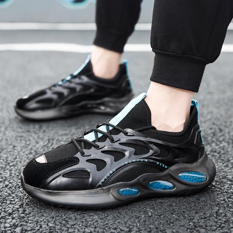 Модные кроссовки для бега, спортивная обувь 2024 года, осенние новые поступления, мужские кроссовки на платформе, дышащая черная сетчатая повседневная обувь Zapatillas Hombre