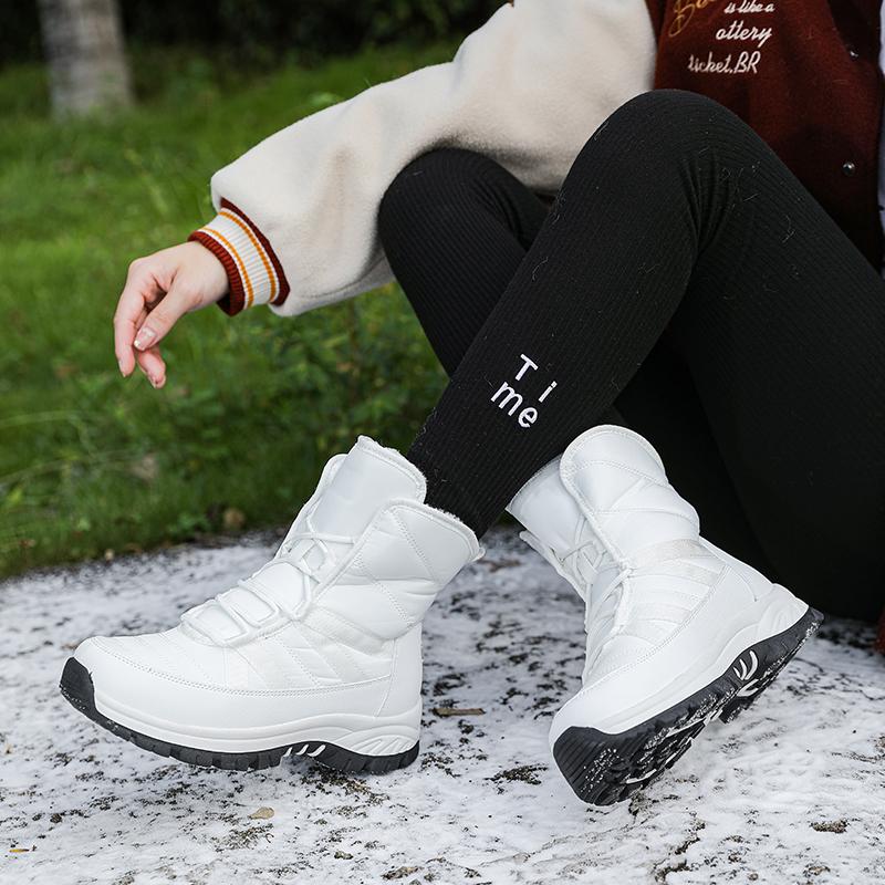 MCTIN Зимние непромокаемые ботинки, женские зимние сапоги, плюшевые теплые ботильоны для пар