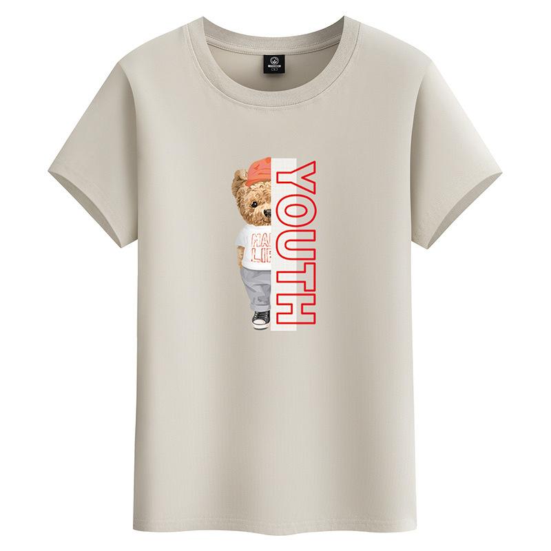 GMXIA Футболка с коротким рукавом из хлопка, мужская модная свободная рубашка с коротким рукавом, с принтом