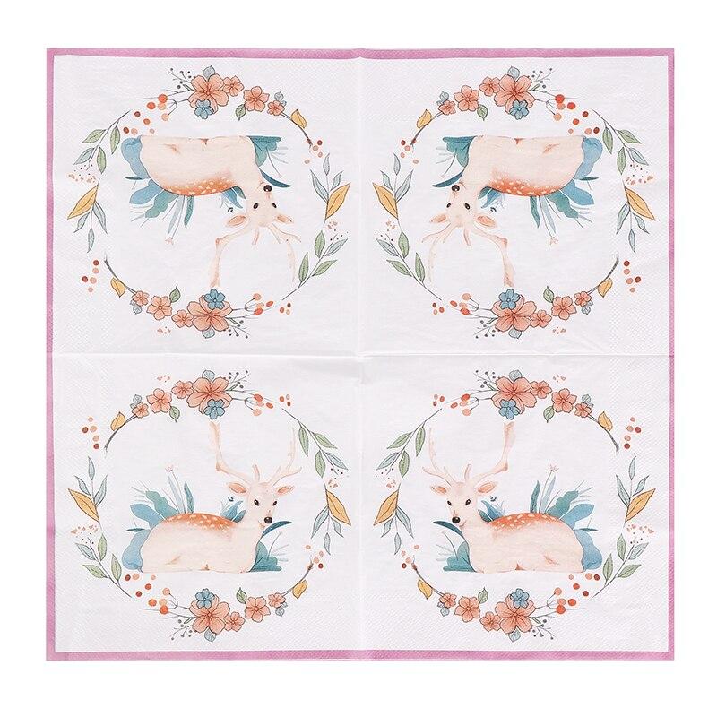 Disposable Party Napkin Double Layer 20 Pieces/Pack Deer Motif