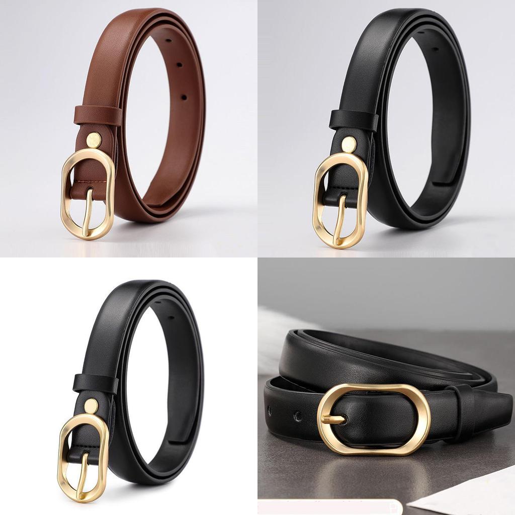 Minimalist Womens Pu Leather Belt With Alloy Pin Buckle For Casual And Office Wear