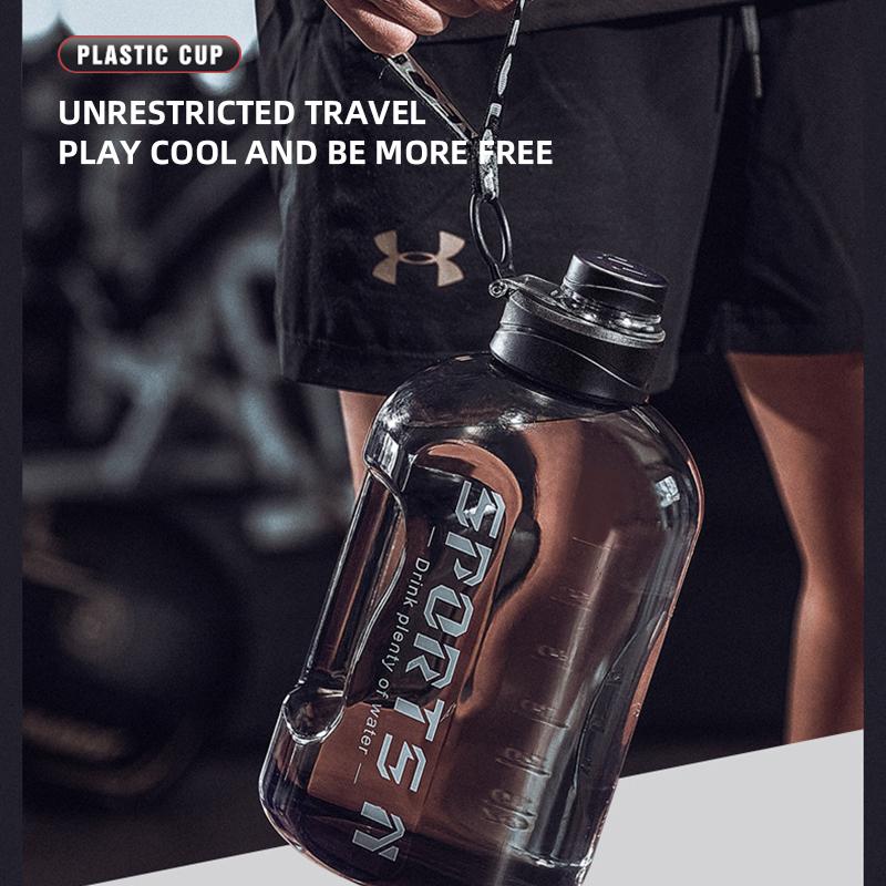 Большая емкость, большое ведро, прозрачные градиентные цветные высококачественные бутылки для воды, портативная спортивная бутылка для воды для фитнеса