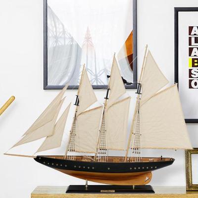 Атлантический Средиземноморский Винтажный Парусник из Массива Дерева Модель Украшение для Дома