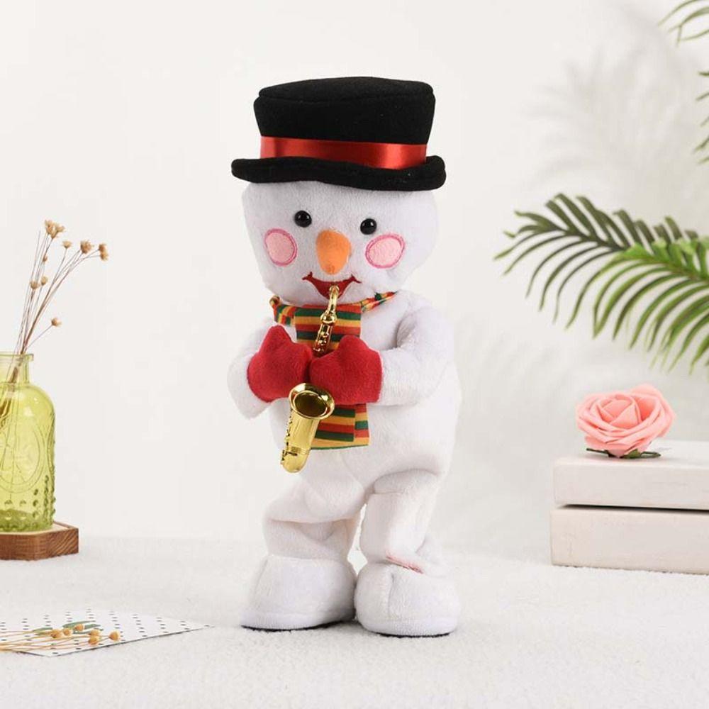 35см Рождественская плюшевая игрушка Снеговик Лось Танцующие Поющие Мягкие игрушки Электрическая плюшевая кукла Домашний декор