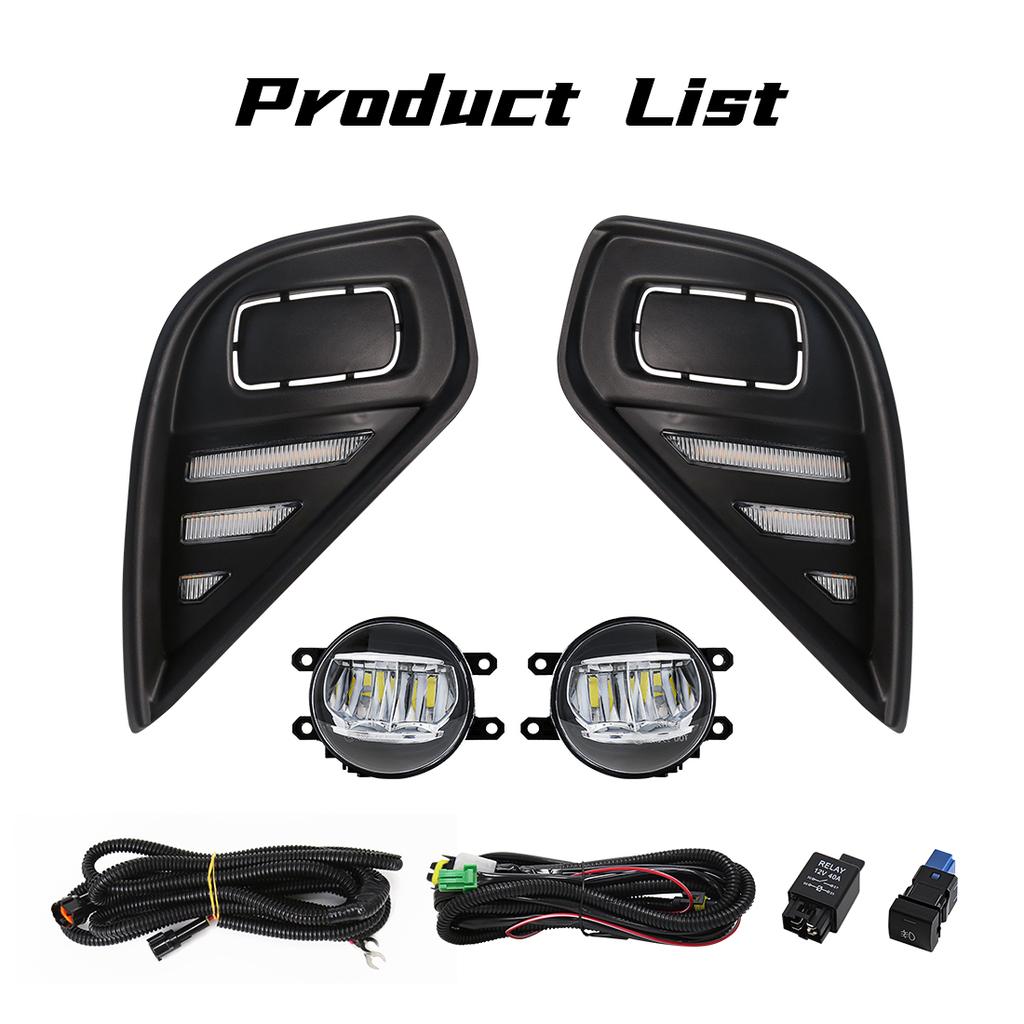 Дневные ходовые огни DRL для Toyota Highlander 2025 2025 Противотуманные фары Дневные огни Двухцветные белые желтые провода Переключатель